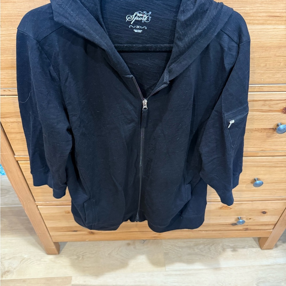Style & Co. Black Sweatshirt Hoodie